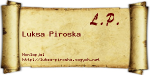 Luksa Piroska névjegykártya