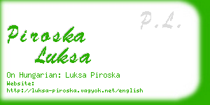 piroska luksa business card